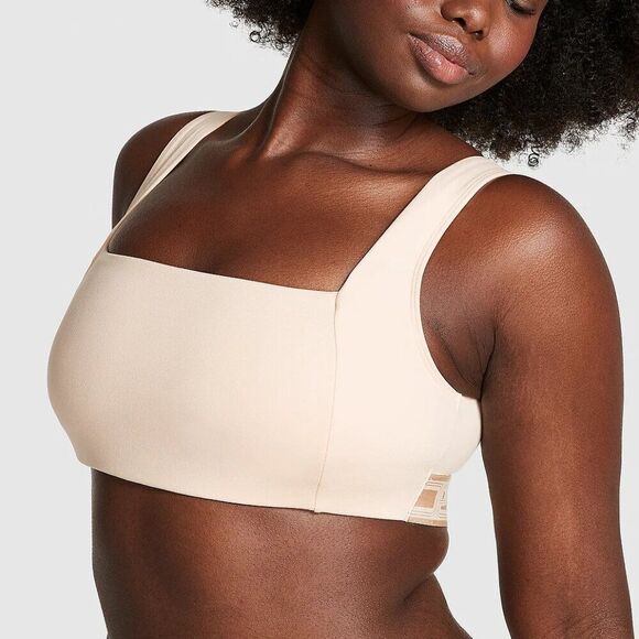 NWT PINK VS Ultimate Squareneck Sports Bra Off Cream - XS - Picture 2 of 6